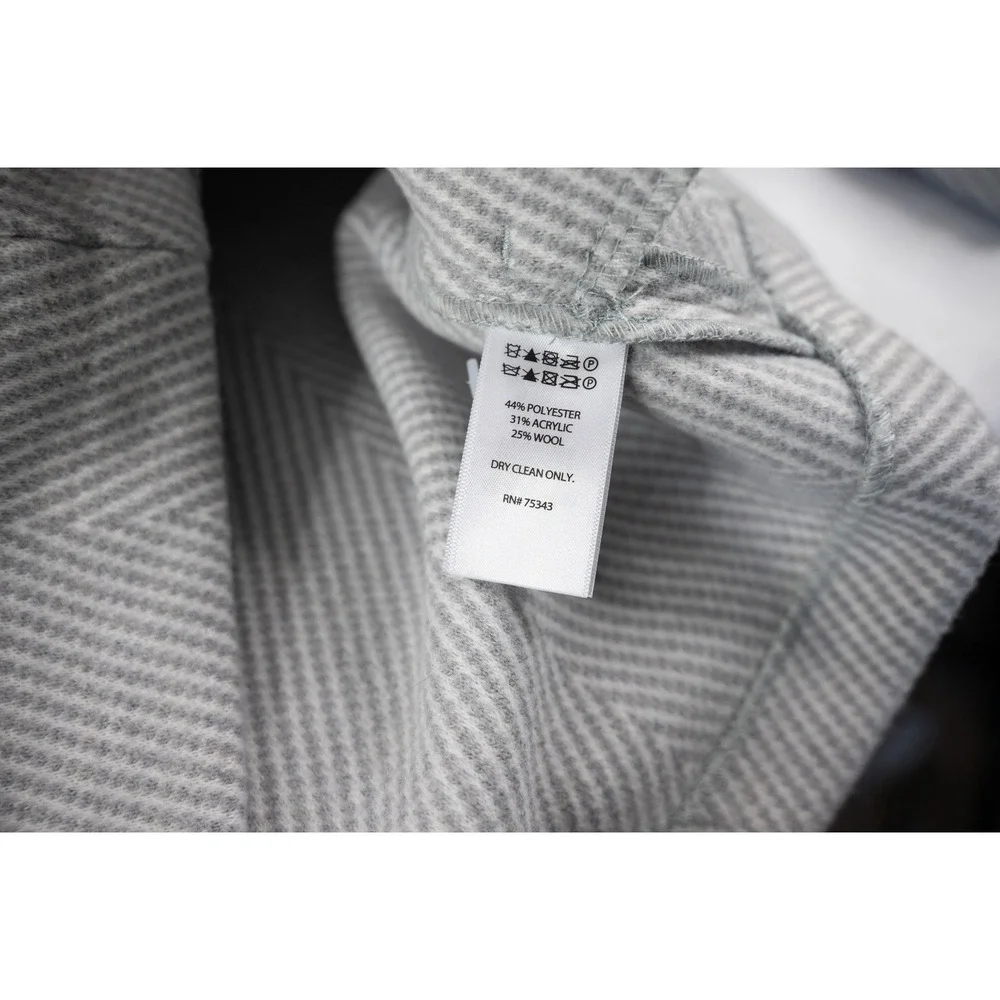 Joie Herringbone Pea Coat Womens‎ Small Grey Blazer Wool Blend Button office